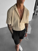 Camicia Oversize a Costine - Sambuco